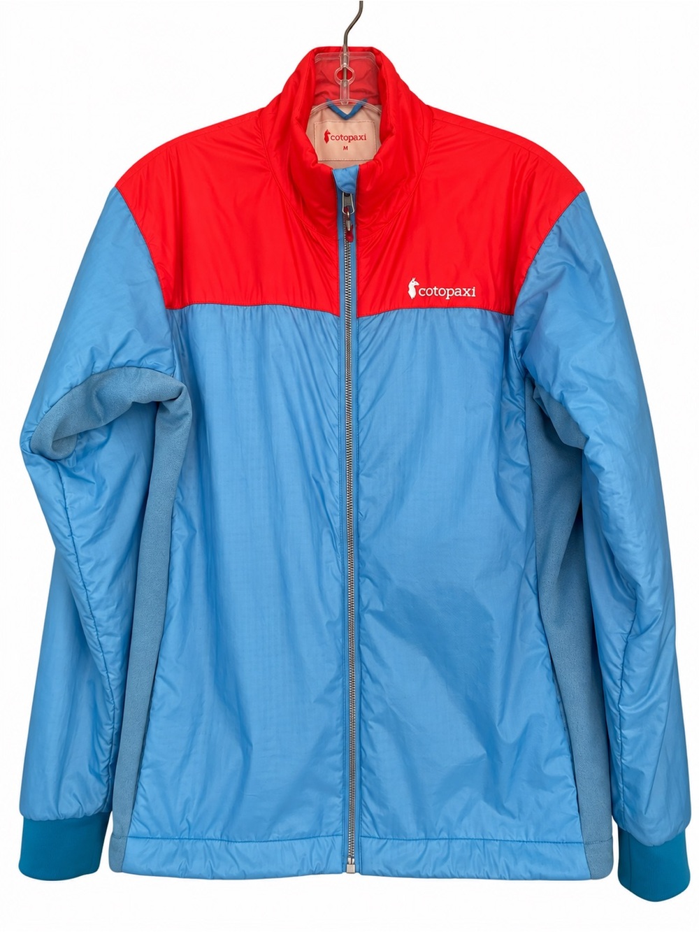 cotopaxi Red and Light Blue Insulated Jacket